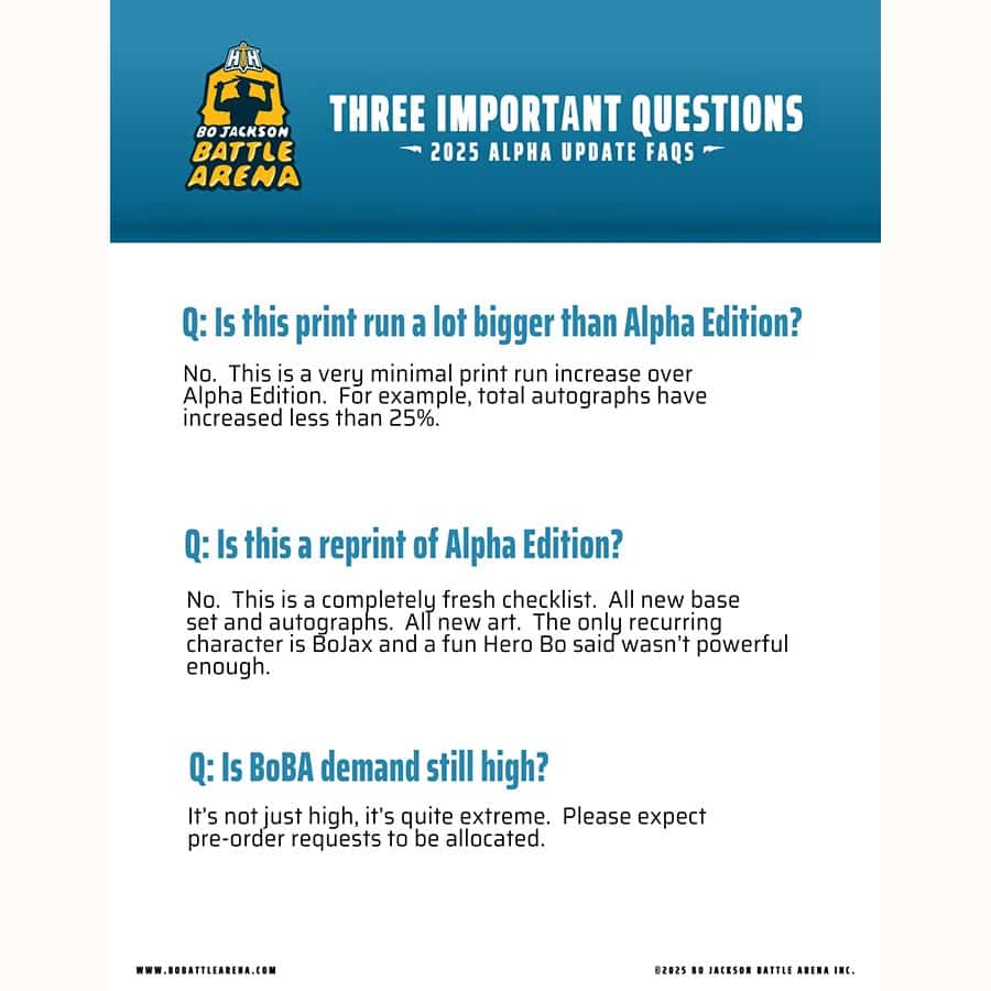 Bo Jackson Battle Arena Alpha Update Collectors Booster Box